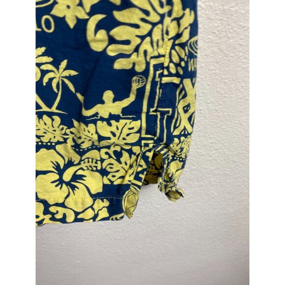 Wet Dog Men size Medium Hawaiian Water Polo Shirt Cotton Short Sleeve yellow Tro - Picture 11 of 16